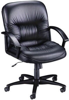 Lorell Tufted Managerial Mid-Back Office Chair, 25.75W x 29D x 38.5-42H, Black (LLR60115)