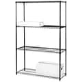 Lorell Rack with 4 Shelves/4 Posts, Black, 72H x 48W x 18D