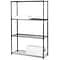 Lorell Rack with 4 Shelves/4 Posts, Black, 72H x 48W x 18D