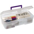 Akro-Mils Supply Box, Clear/Purple, 4H x 6W x 12D
