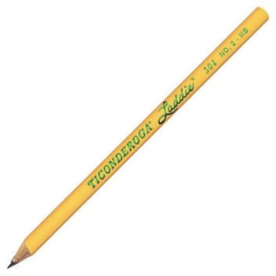 Dixon Ticonderoga Laddie Woodcase Pencil without Eraser, Yellow, No. 2 Soft Lead, Dozen (13040)