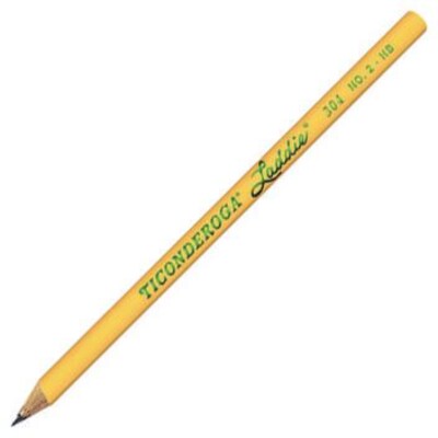 Dixon Ticonderoga Laddie Woodcase Pencil without Eraser, Yellow, No. 2 Soft Lead, Dozen (13040)