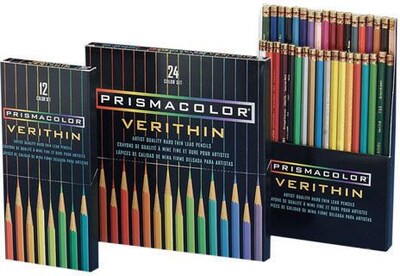 Prismacolor Premier Verithin Colored Pencils, Assorted Colors, 24 Pencils/Pack (02427)