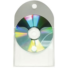 Baumgartens CD/DVD Pocket with Self-Adhesive Flap, Clear, 5 x 5, 12/CT