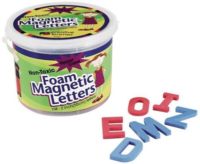 Magnetic Alphabet Letters, Foam, Upper Case, 2, 108Ct.