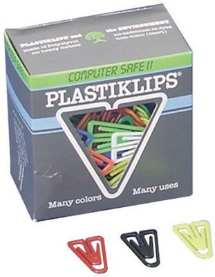 Baumgartens Small Plastiklips Paper Clips, Assorted Colors, 1000/Bx