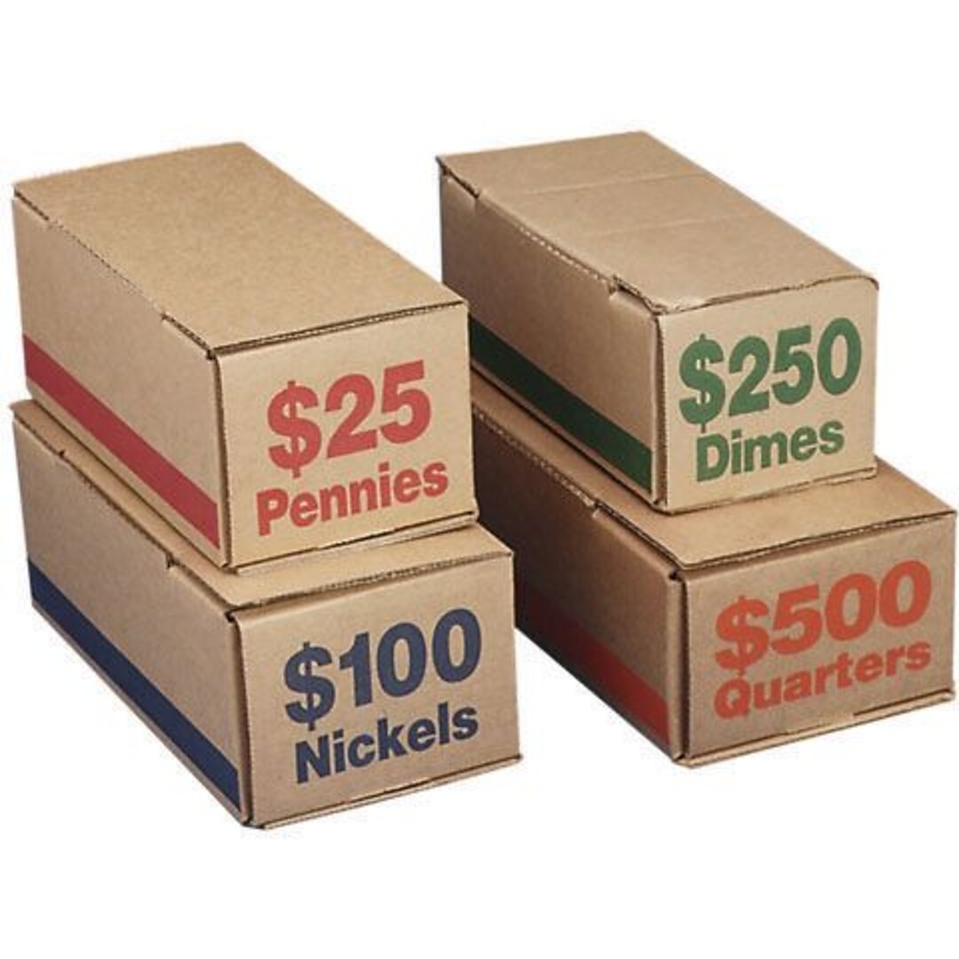 72 Rolls Preformed Coin Wrappers Paper Tubes For QUARTERS Holds $10 Each NEW 