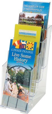 Deflect-O Docuholder Brochure Holder, 4.875 x 10, Vertical, Desktop/Wall, Crystal Clear Plastic, 4