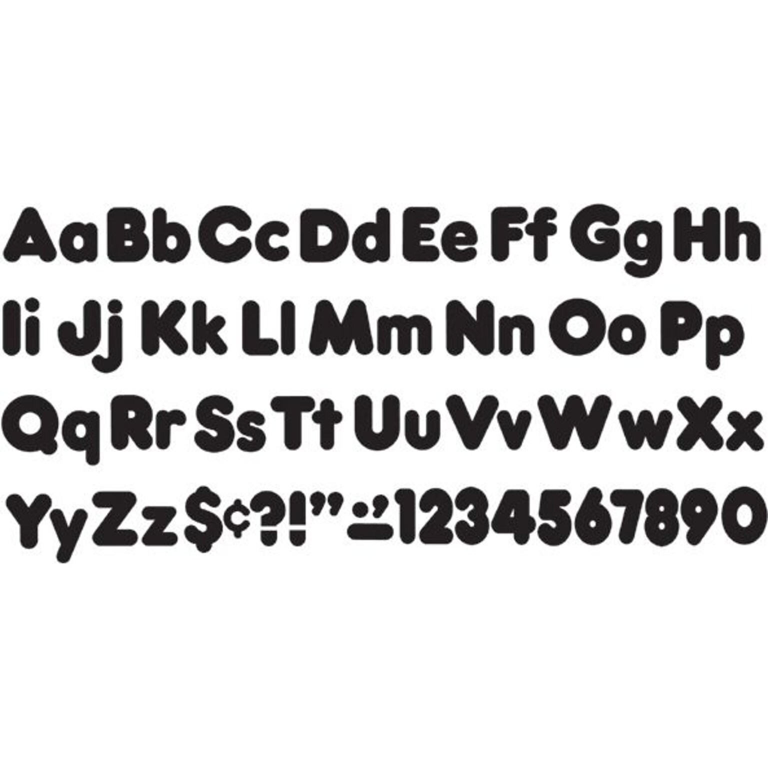 Trend Uppercase/Lowercase Casual Solids Ready Letters® Combo Pack, Black, 4