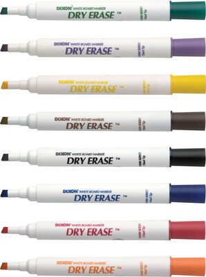 Ticonderoga Dry Erase Markers, Chisel Tip, Assorted, 8/Pack (92080)