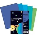 Astrobrights Wausau 8.5 x 11, Colored Paper, 24 lbs., Assorted Cool Colors, 500 Sheets/Ream (WAU20