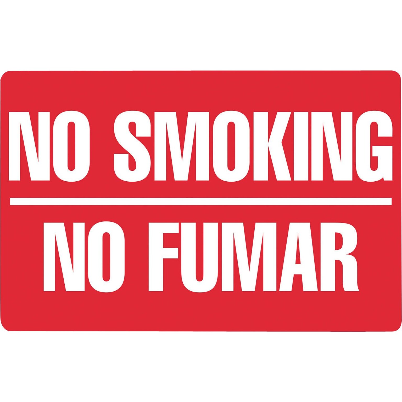 Cosco No Smoking/No Fumar Sign, 8 x 12, Red (098068)