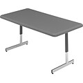 Iceberg® Adjustable Height Utility Tables; 48x24, Charcoal