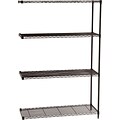 Safco Industrial Add-On Unit 4-Shelf Wire, 48.03, Black (5292BL)