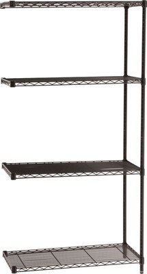 Safco Industrial 4-Shelf Wire Unit, 36, Black (5286BL)
