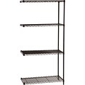 Safco Industrial 4-Shelf Wire Unit, 36, Black (5286BL)