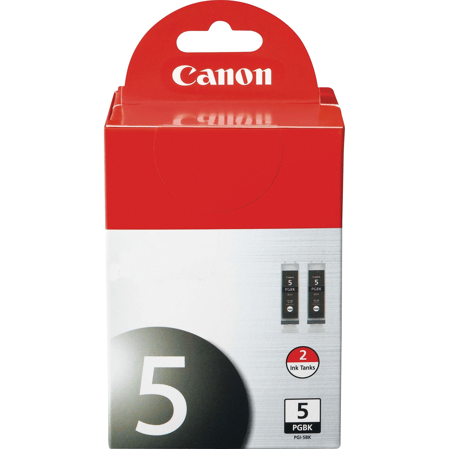 Canon 5 Black Standard Yield Ink Cartridge, 2/Pack (0628B009)
