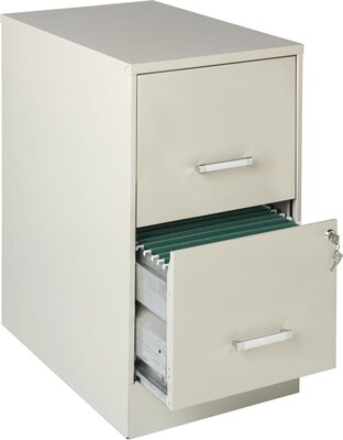 Space Solutions 2-Drawer File Cabinet, Letter-Width, Stone, 22 Deep (16870)