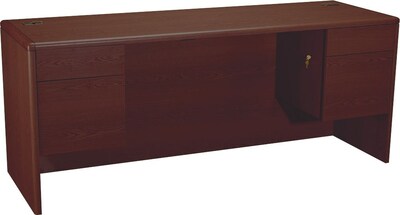 HON® 10700 Series Office Suite in Mahogany, Kneespace Credenza, 72Wx24D