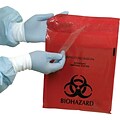 Stick-on Red Biohazard, Infectious Waste Bags, 1.4 qt.