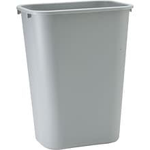 Rubbermaid® Commercial Deskside Plastic Wastebasket, 3.5 Gallon, Gray, 12 1/8 H x 8 1/4W x 11 3/8