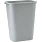 Rubbermaid® Commercial Deskside Plastic Wastebasket, 3.5 Gallon, Gray, 12 1/8 "H x 8 1/4"W x 11 3/8"L