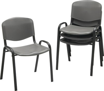 Safco Stack Polypropylene Stacking Chair, Gray, 4/Carton (4185CH)