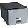 Storex Plastic Archive Storage Box with Lock, Letter Size, Black (61178E02C)