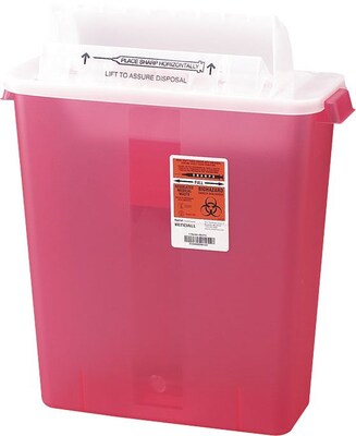 3 Gallon Transparent Sharps Refill with Sharpster Lid, Red