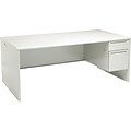 HON® 38000 Series Metal Office Suites; Single Pedestal Desk 72Wx36D; Right; Light Grey/Light Grey