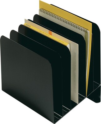 MMF Industries STEELMASTER® 6-Compartment Steel File Organizer, Black (264S6BLA)