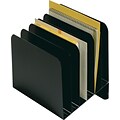 MMF Industries STEELMASTER® 6-Compartment Steel File Organizer, Black (264S6BLA)