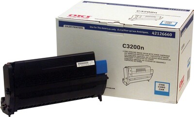 OKI 42126660 Cyan Standard Yield Toner Cartridge & Drum Unit Bundle, 2/Pack (477213)