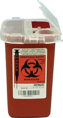 Unimed Sharps 1 Quart Phlebotomy Container with Clear Lid