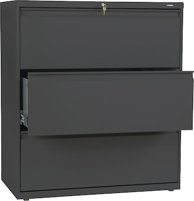 Hon Brigade 800 Series 3 Drawer Lateral File Cabinet Charcoal
