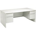 Double Pedestal Desk, Grey/Grey, 72Lx36W