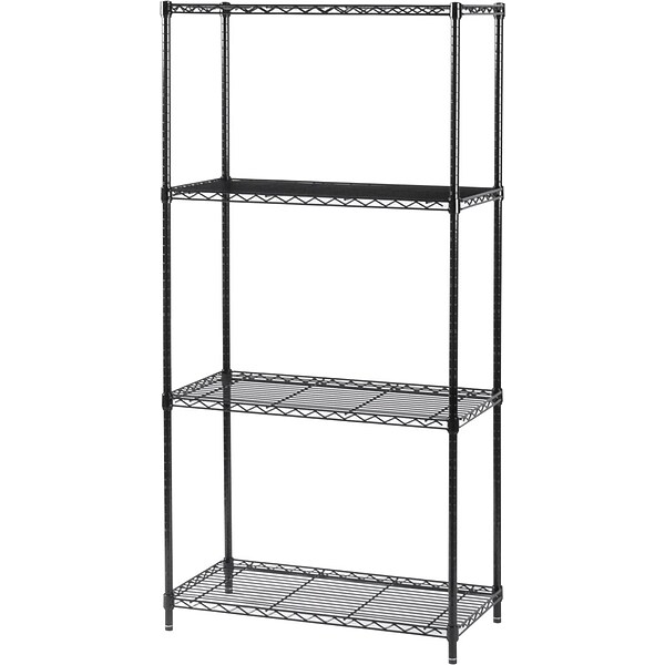 Safco Commercial 4-Shelf Wire Stand Alone, 36, Black (5276BL)