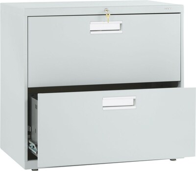 HON® Brigade® 600 Series Lateral, 2-Drawer, Light Gray, 19.25"D