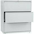 HON® Brigade 800 19 1/4D 3-Drawer Lateral File, Light Gray
