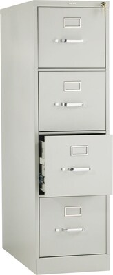 HON 210 Series Vertical File Cabinet, Letter, 4-Drawer, Light Gray, 28 1/2D