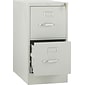 HON 510 Series 2-Drawer Vertical File Cabinet, Letter Size, Lockable, 29"H x 15"W x 25"D, Light Gray (H512PQ)