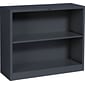 HON Brigade 29" 2-Shelf Bookcase with Adjustable Shelves, Charcoal, Steel (S30ABCS)