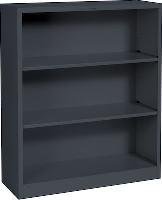 HON® Brigade Steel Bookcase, Charcoal, 3-Shelf, 41H