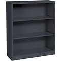 HON® Brigade Steel Bookcase, Charcoal, 3-Shelf, 41H