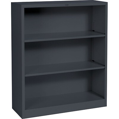 HON® Brigade Steel Bookcase, Charcoal, 3-Shelf, 41H