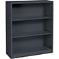 HON® Brigade Steel Bookcase, Charcoal, 3-Shelf, 41"H