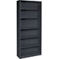 HON Brigade 6-Shelf Metal Bookcase, 81 1/8"H x 34 1/2"W x 12.63"D, Charcoal (S82ABCS)