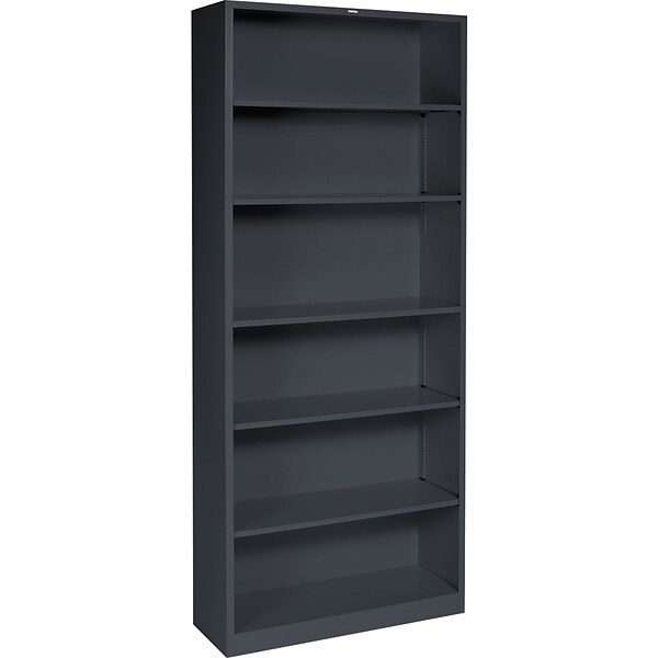 HON Brigade 6-Shelf 81-1/8H Metal Bookcase, Charcoal (HONS82ABCS)