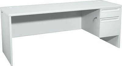HON® Right Pedestal Credenza; Light Grey/Light Grey