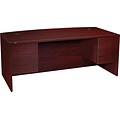 HON® 10500 Series Office Collection in Mahogany, Double Pedestal Desk with Bow Top